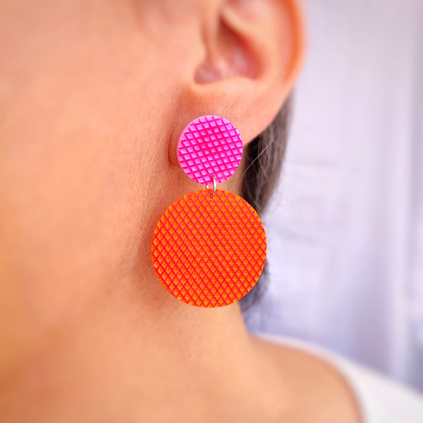 AGORA EARRINGS - Pink & Orange