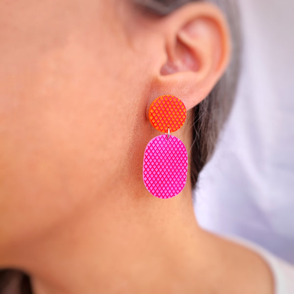 TUDO Earrings - Pink & Orange