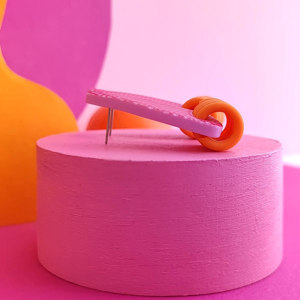Brincos ISSO - Pink & Orange