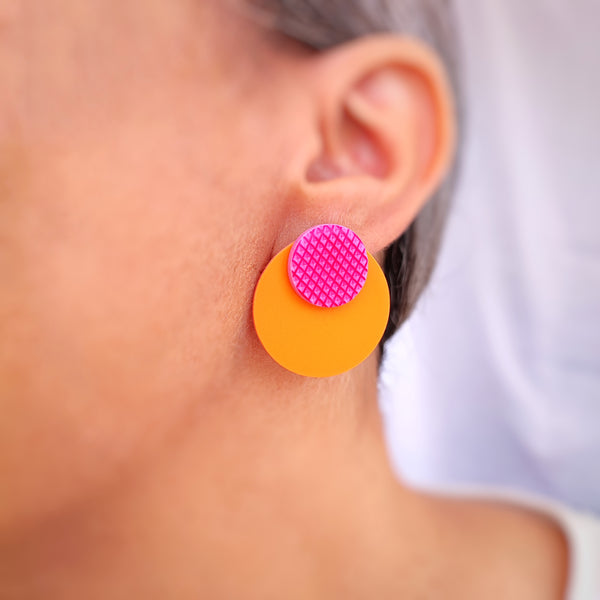 POIS Earrings - Pink & Orange
