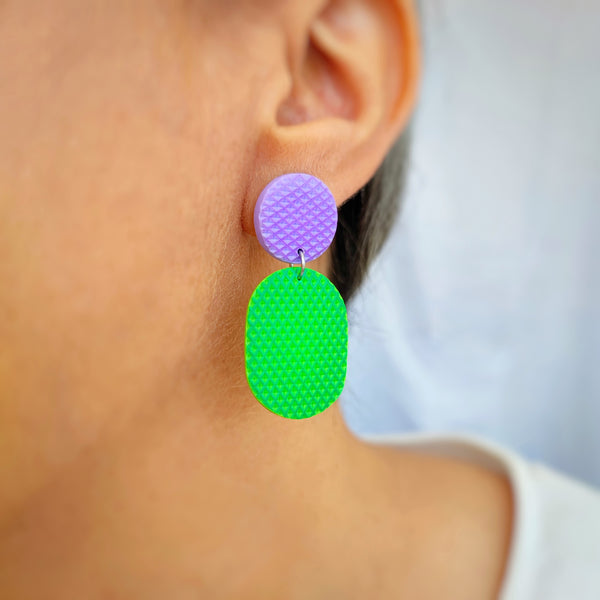 AQUI Earrings  - Purple & Green