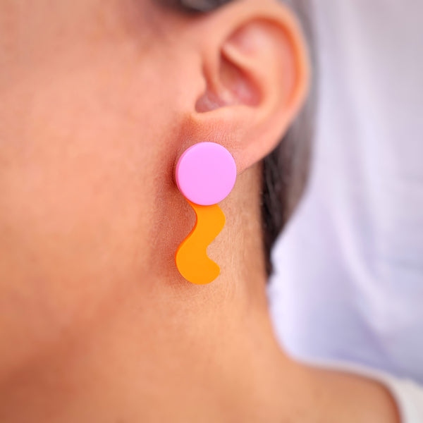 TAIS Earrings - Pink & Orange