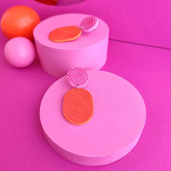 Earrings AQUI - Pink & Orange