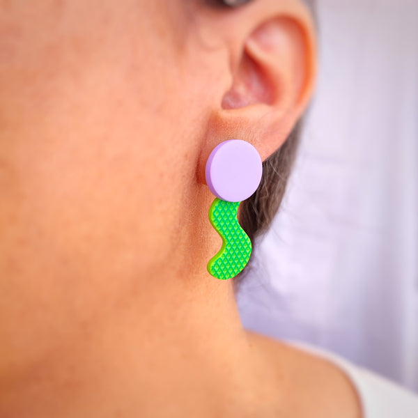 TAIS Earrings - Purple & Green