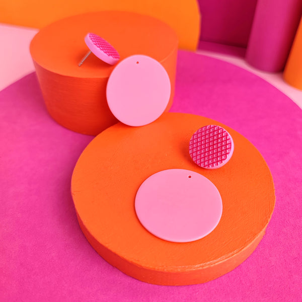 POIS Earrings - Pink & Orange