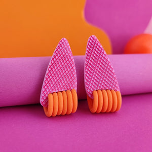 Brincos ISSO - Pink & Orange