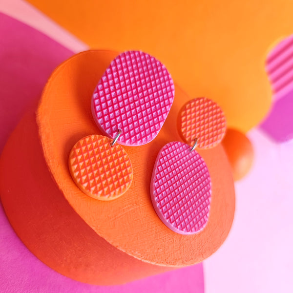 TUDO Earrings - Pink & Orange