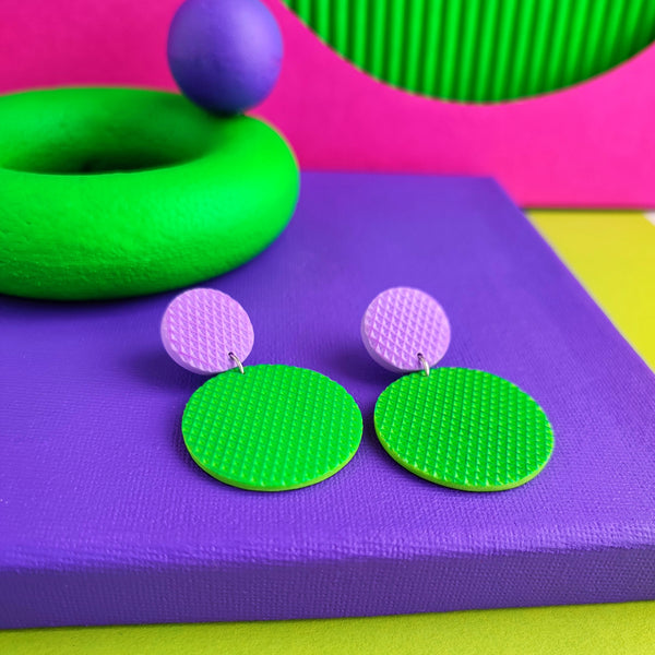 AGORA Earrings - Purple & Green