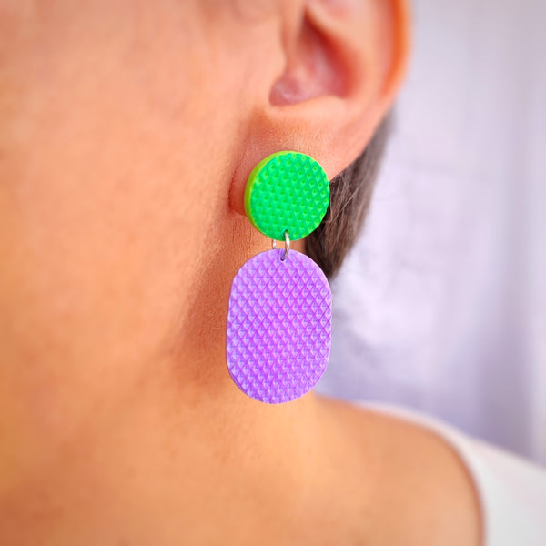 TUDO Earrings - Purple & Green
