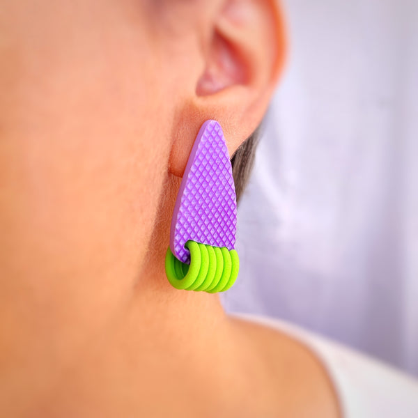 ISSO Earrings - Purple & Green
